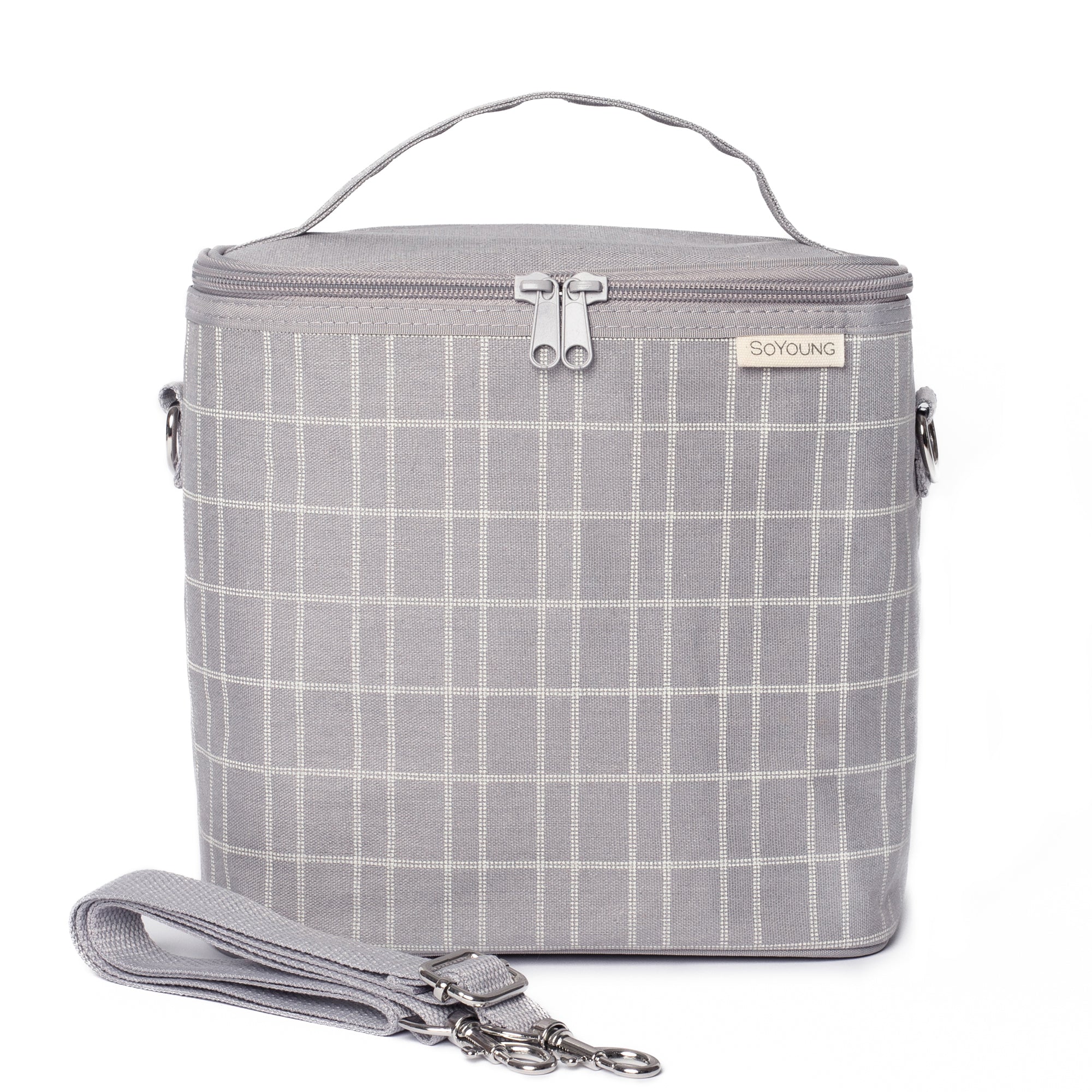 SoYoung Light Grey Grid Lunch Poche