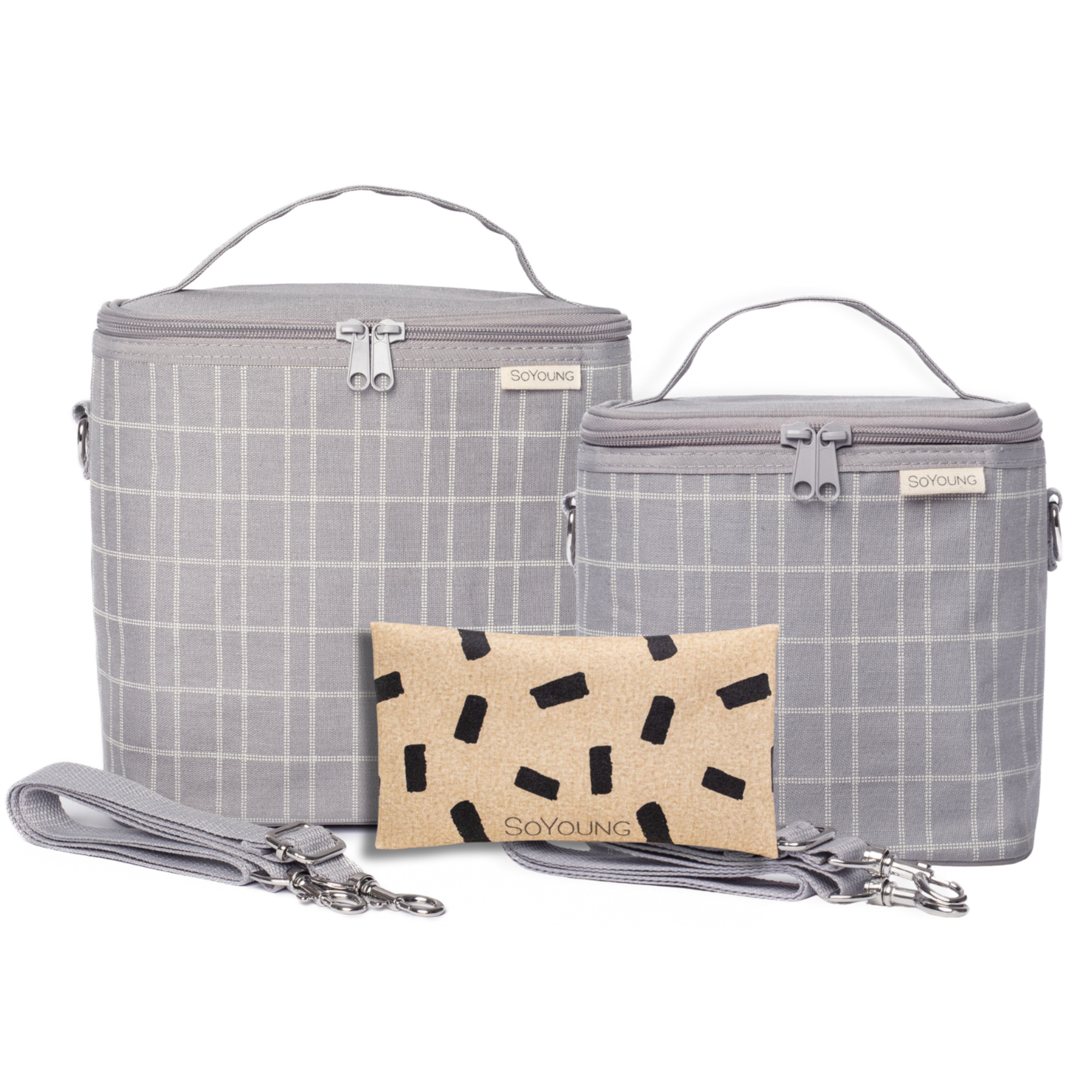 Light Grey Grid Lunch Bundle