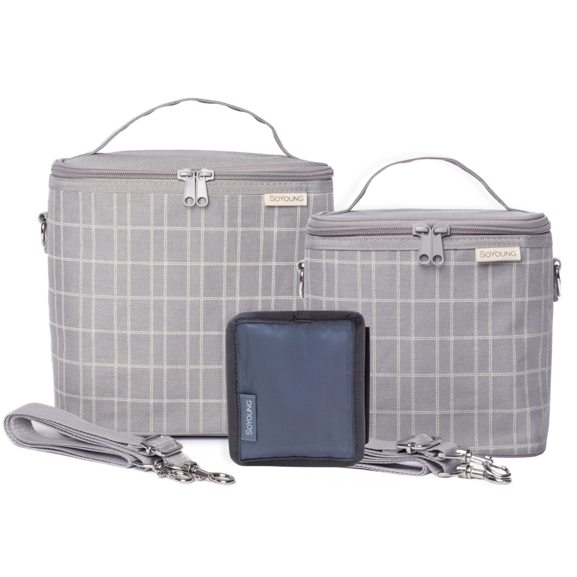 Light Grey Grid Lunch Bundle