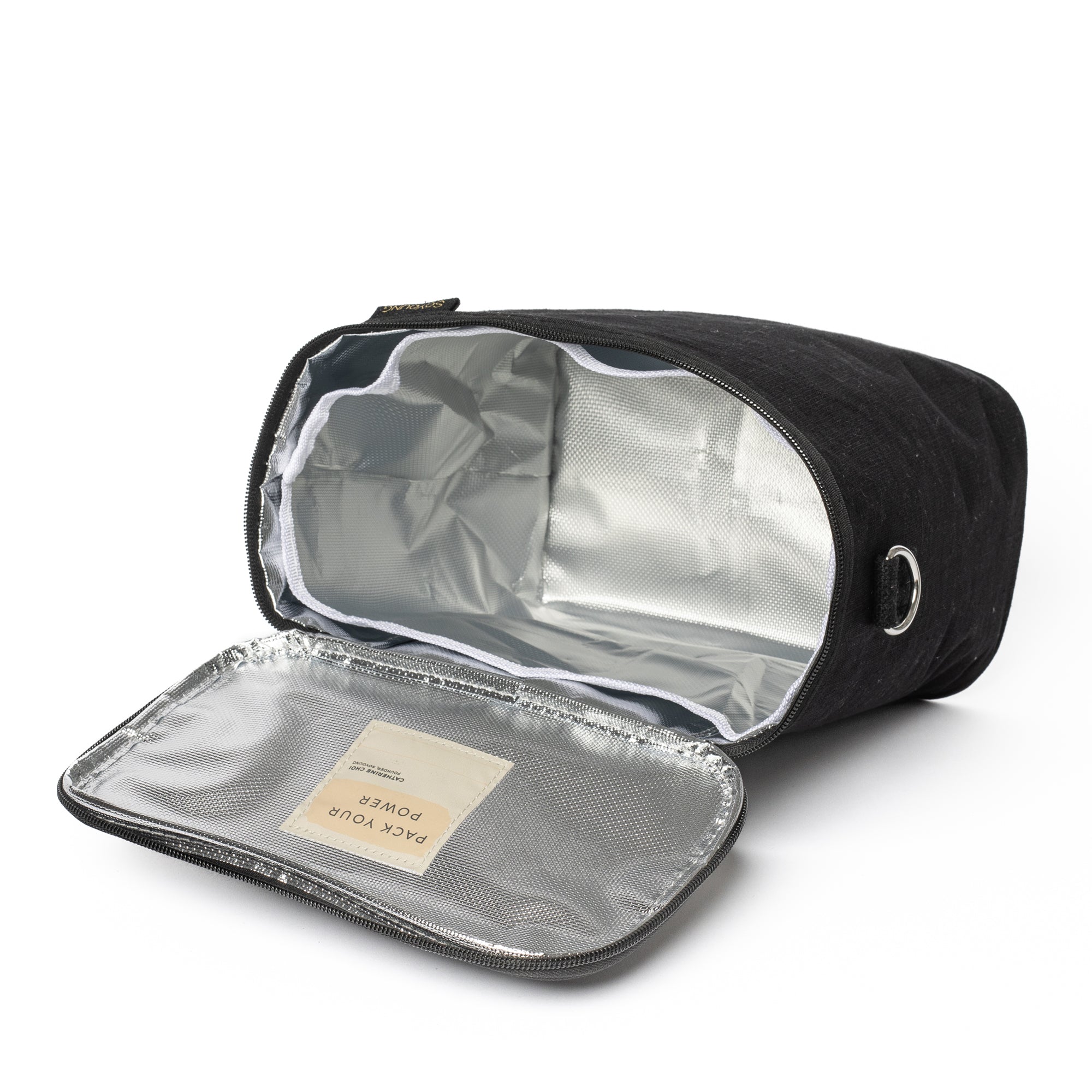 Black Linen Lunch Poche