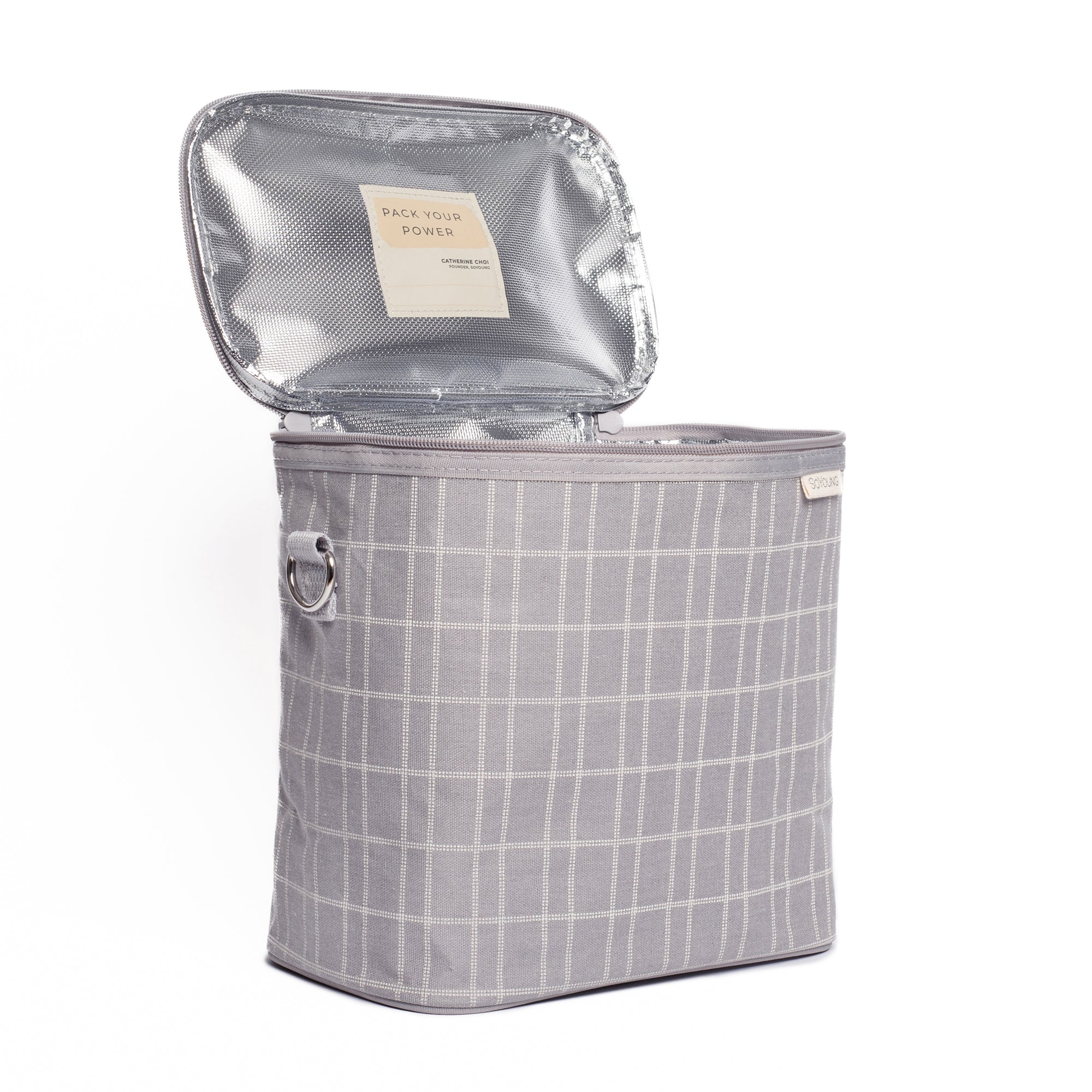 Light Grey Grid Lunch Poche