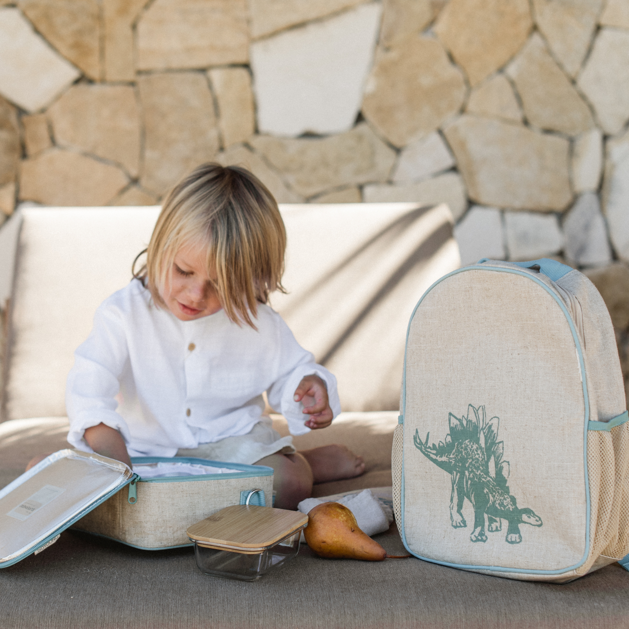 Green Stegosaurus Toddler Backpack