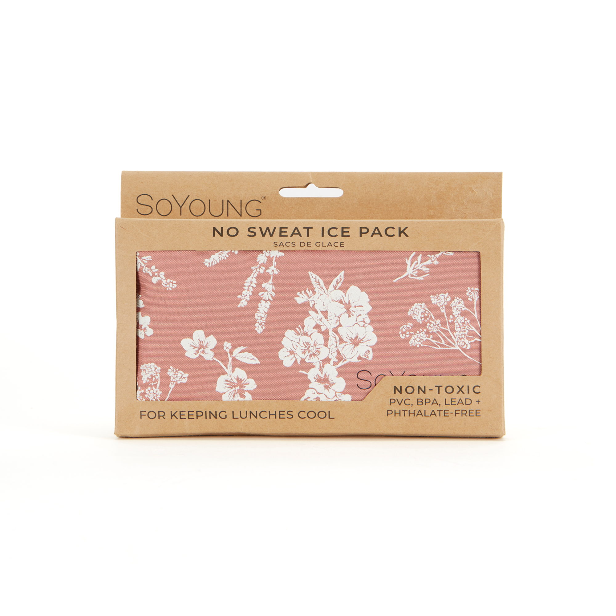 White Field Flowers Muted Clay Ice Pack