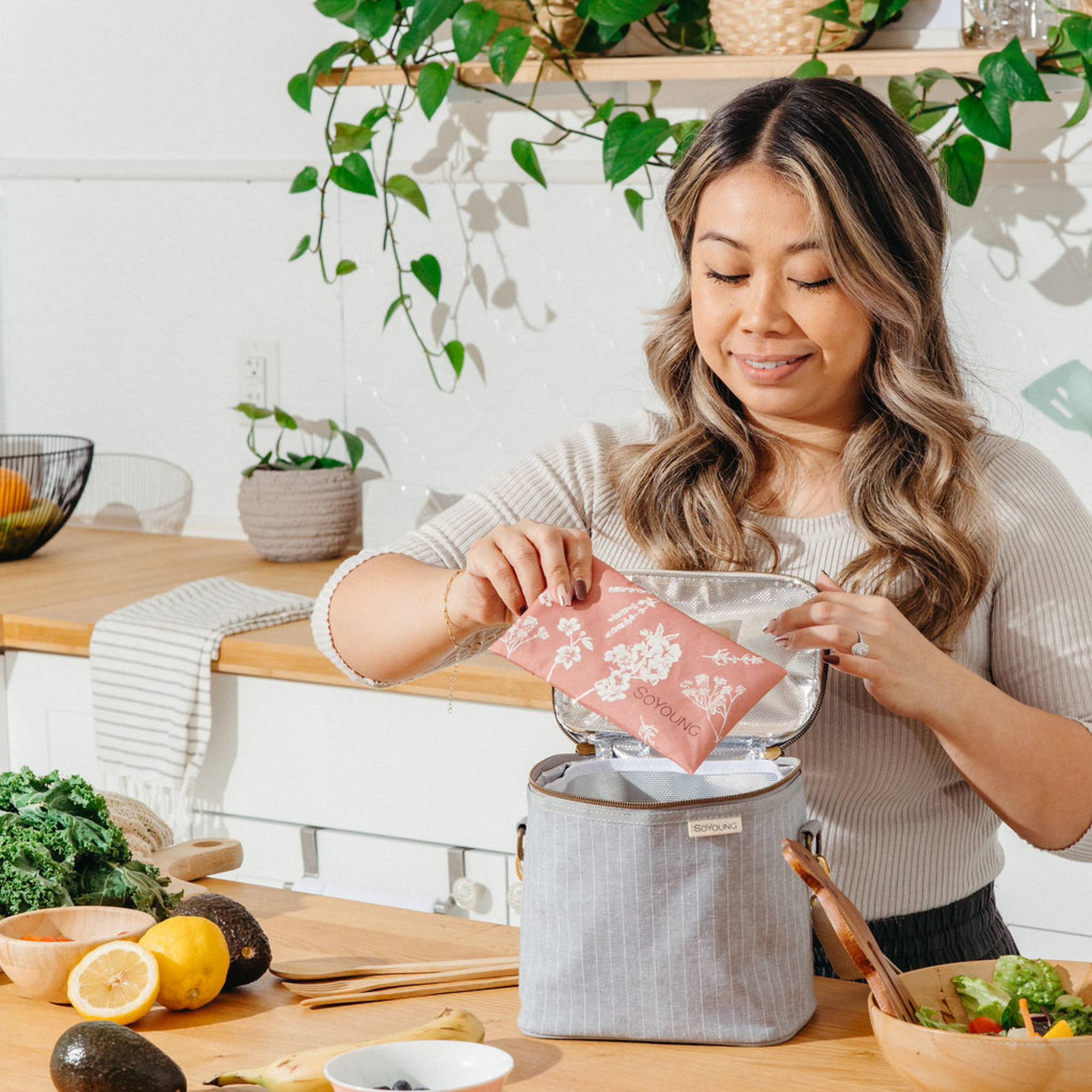 Heather Pinstripe Grey Lunch Bundle