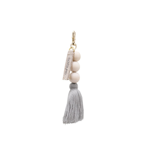 White on sale tassel keychain